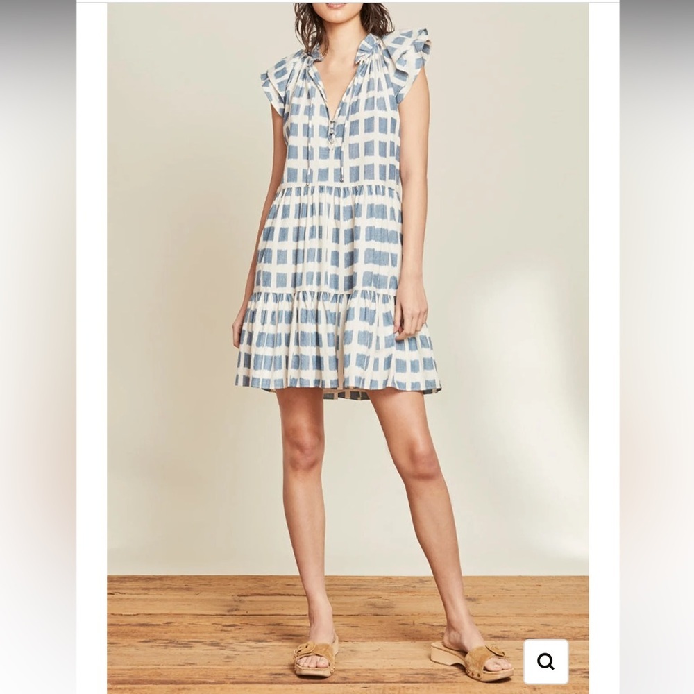 VERONICA BEARD Zee Ikat Dress in Ecru Multi - Picture 3 of 9